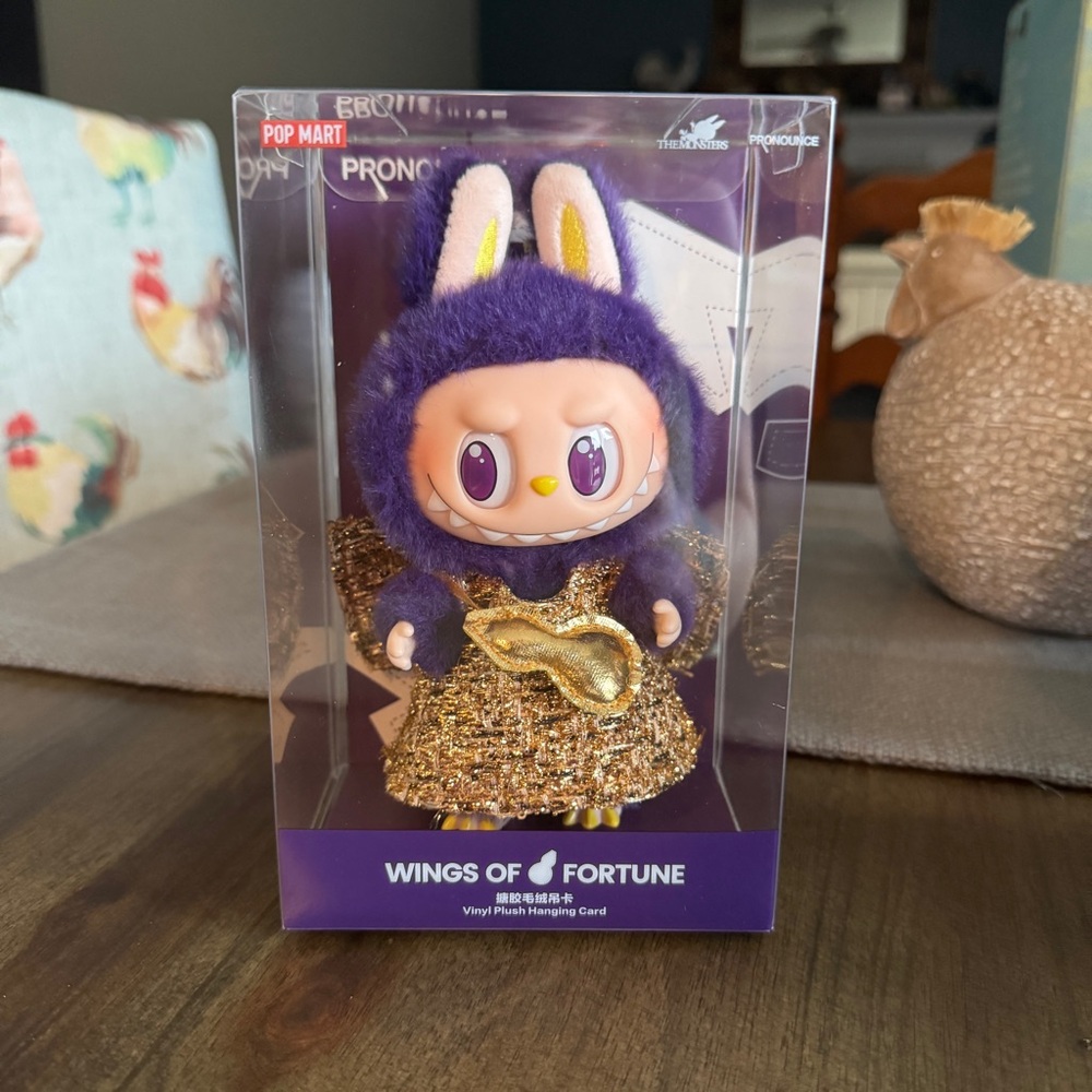 Authentic POP MART LABUBU × PRONOUNCE Wings of Fortune Plush Pendant, NIB